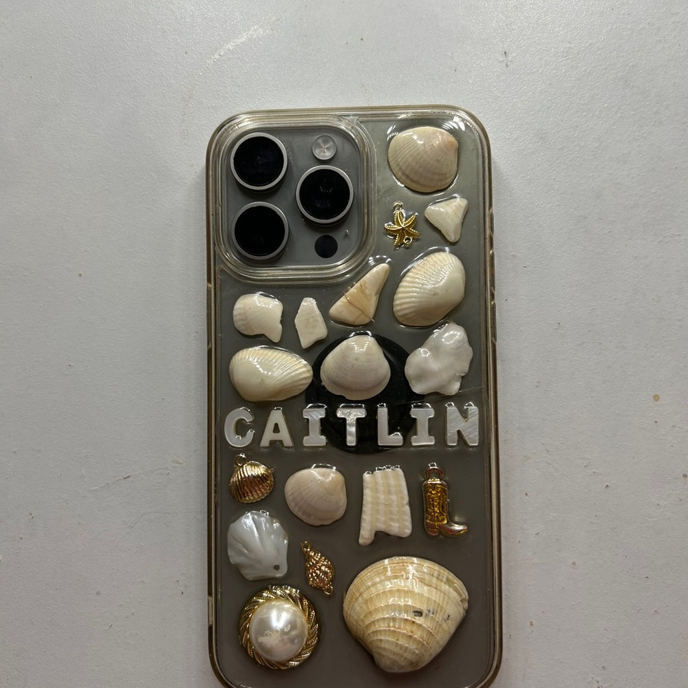 Custom handmade name caitlin Shell Decor iPhone Case